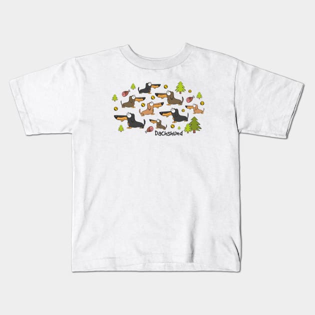 Dachshund Kids T-Shirt by DWG